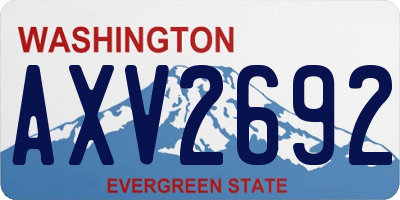 WA license plate AXV2692