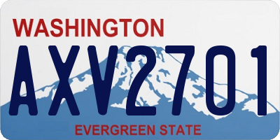 WA license plate AXV2701