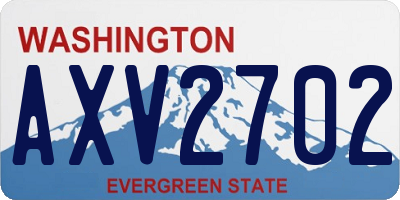 WA license plate AXV2702