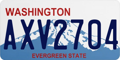 WA license plate AXV2704
