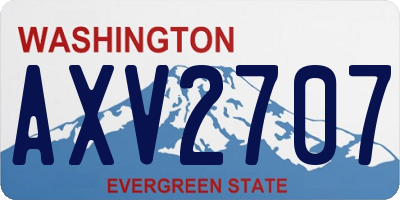 WA license plate AXV2707