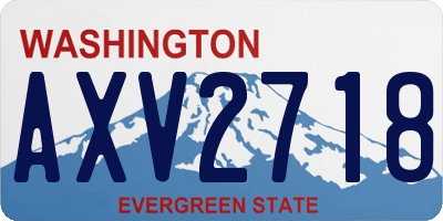 WA license plate AXV2718