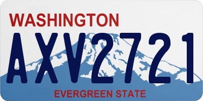WA license plate AXV2721