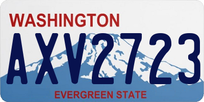 WA license plate AXV2723