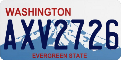 WA license plate AXV2726