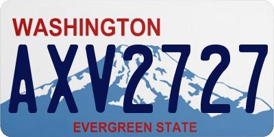 WA license plate AXV2727