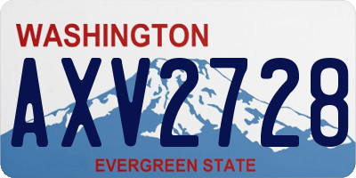 WA license plate AXV2728