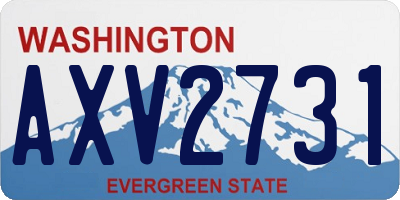 WA license plate AXV2731
