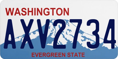 WA license plate AXV2734