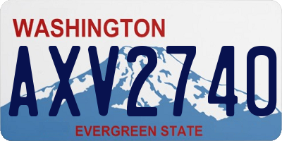 WA license plate AXV2740