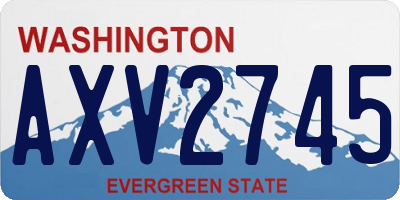 WA license plate AXV2745