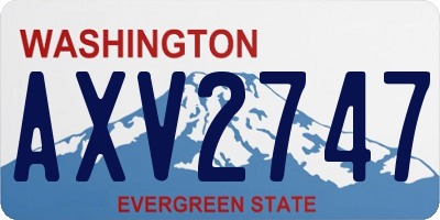 WA license plate AXV2747