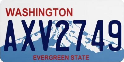 WA license plate AXV2749
