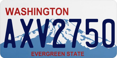 WA license plate AXV2750