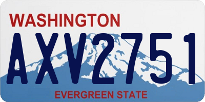 WA license plate AXV2751