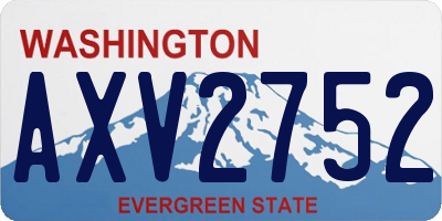 WA license plate AXV2752