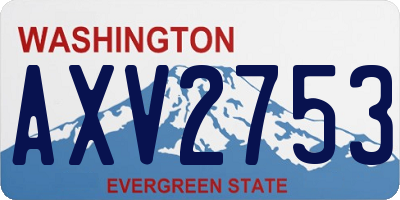 WA license plate AXV2753