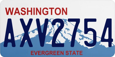 WA license plate AXV2754