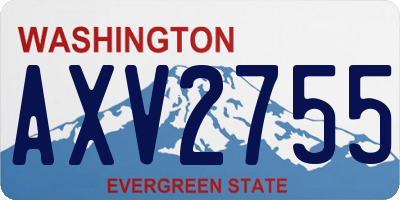 WA license plate AXV2755