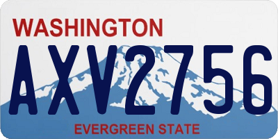 WA license plate AXV2756