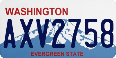 WA license plate AXV2758