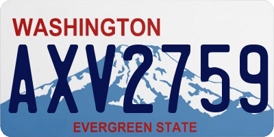 WA license plate AXV2759