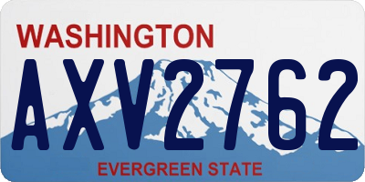 WA license plate AXV2762