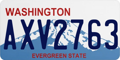 WA license plate AXV2763