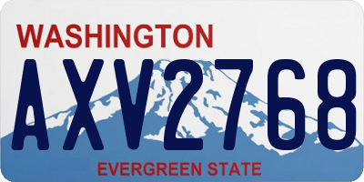 WA license plate AXV2768