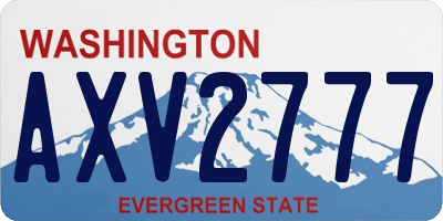 WA license plate AXV2777