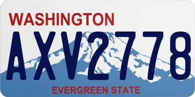 WA license plate AXV2778