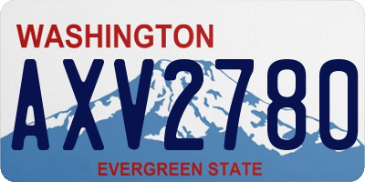 WA license plate AXV2780