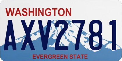 WA license plate AXV2781