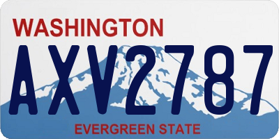 WA license plate AXV2787