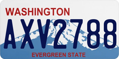 WA license plate AXV2788
