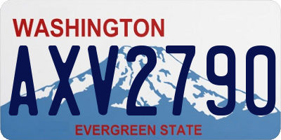 WA license plate AXV2790