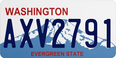 WA license plate AXV2791
