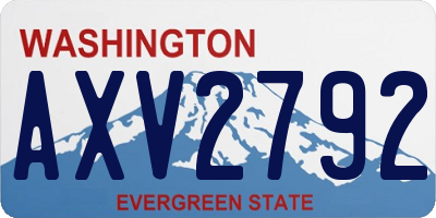 WA license plate AXV2792