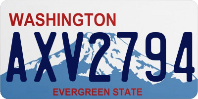 WA license plate AXV2794