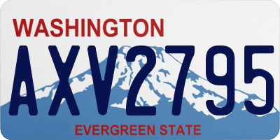 WA license plate AXV2795