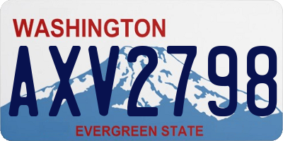 WA license plate AXV2798