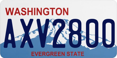 WA license plate AXV2800