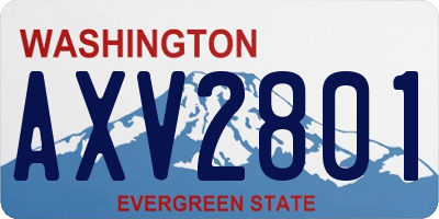 WA license plate AXV2801