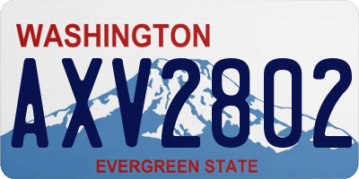 WA license plate AXV2802
