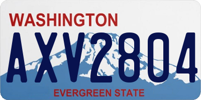WA license plate AXV2804