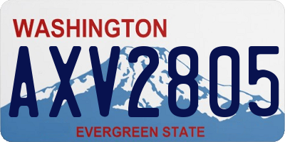 WA license plate AXV2805