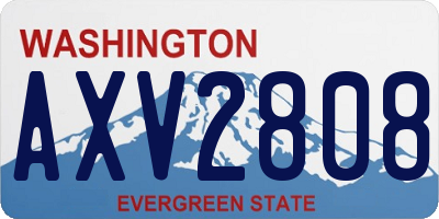 WA license plate AXV2808