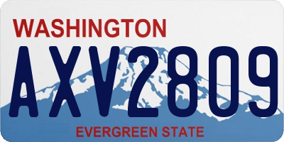 WA license plate AXV2809