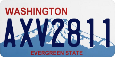WA license plate AXV2811