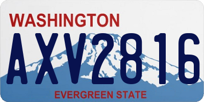 WA license plate AXV2816